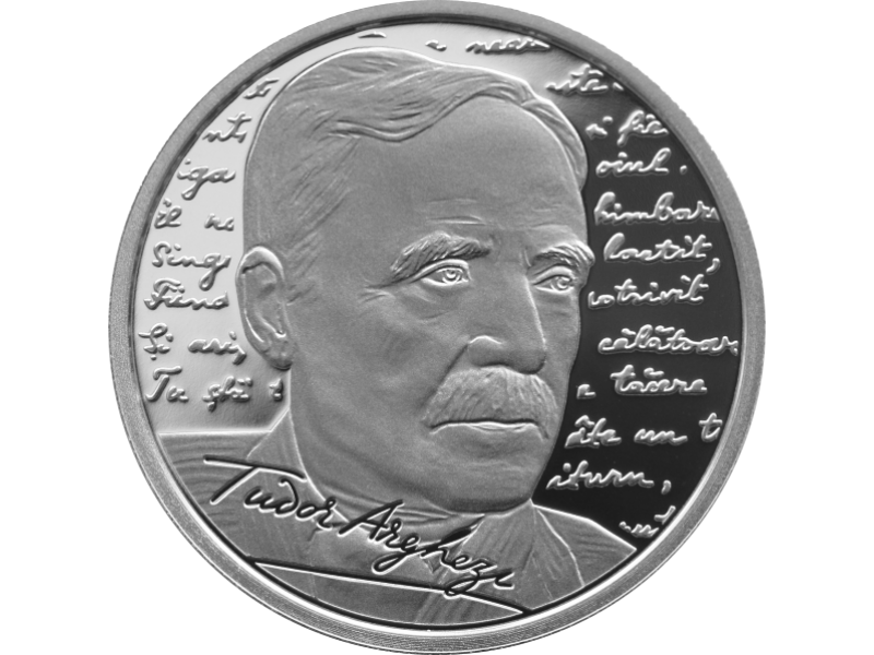 BNR lanseaza o moneda de argint cu tema 140 de ani de la nasterea poetului Tudor Arghezi