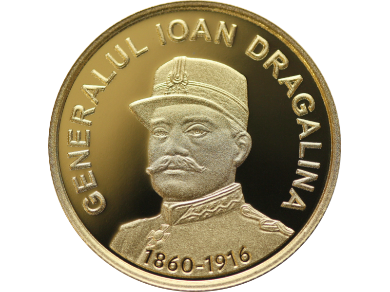 BNR, moneda moneda din aur cu tema 160 de ani de la nasterea generalului Ioan Dragalina