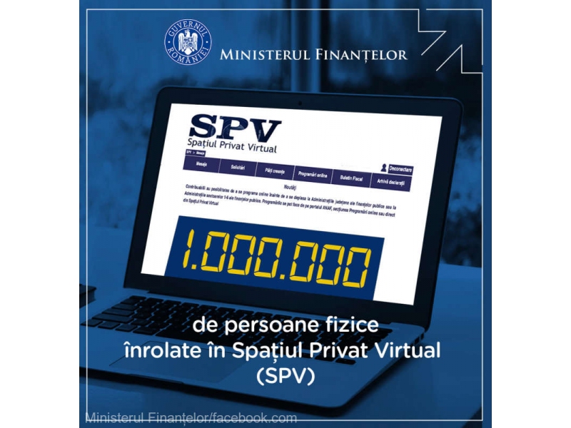 Peste 1 milion de romani s-au conectat la Spatiul Privat Virtual (SPV)