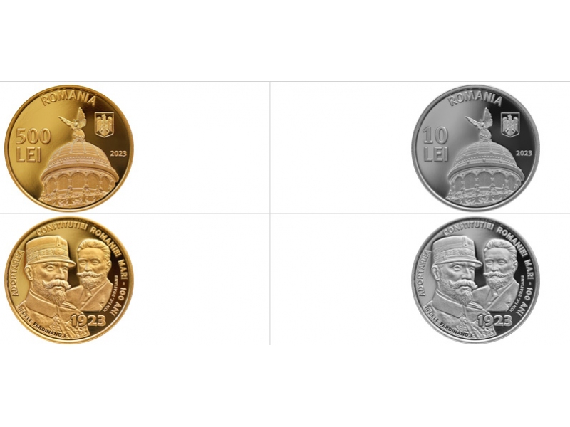 BNR a lansat monede cu tema 100 de ani de la adoptarea Constitutiei Romaniei Mari