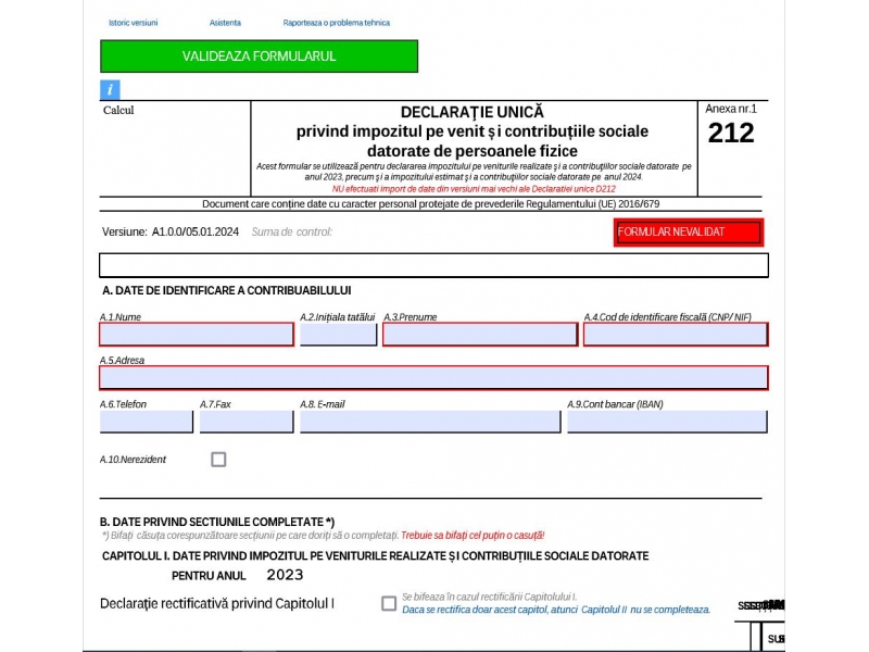 Declaratia Unica pe venit 2024