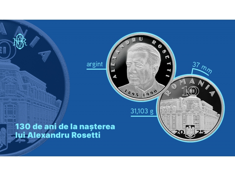 BNR marcheaza 130 de ani de la nasterea lui Alexandru Rosetti prin lansarea unei monede comemorative din argint